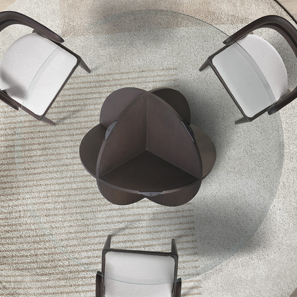 Mesa de Comedor Modelo NC-DSRTRS FIX GLASS Tapa de Cristal