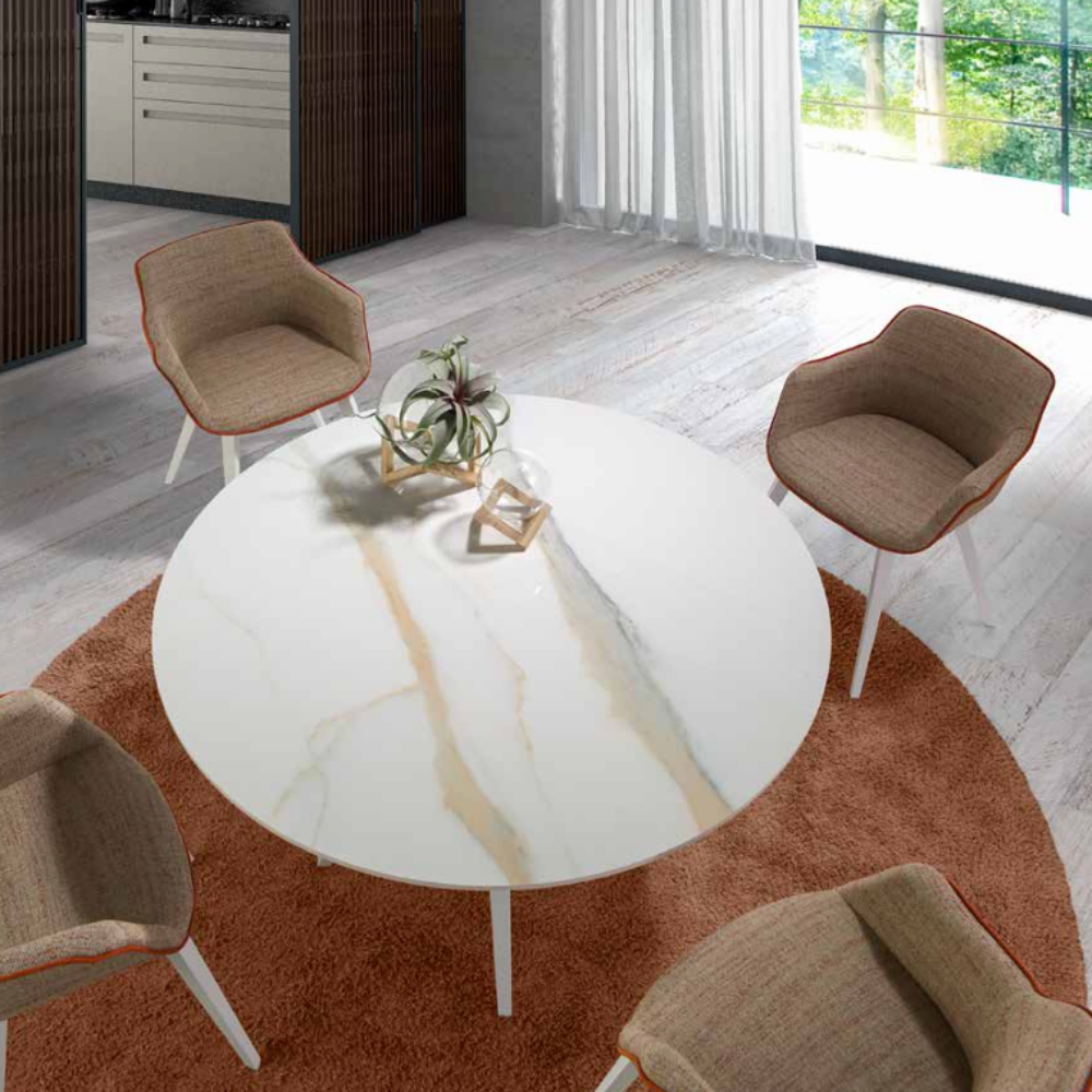 Mesa de Comedor Modelo NC-GST FIX KER Tapa de Porcelánico