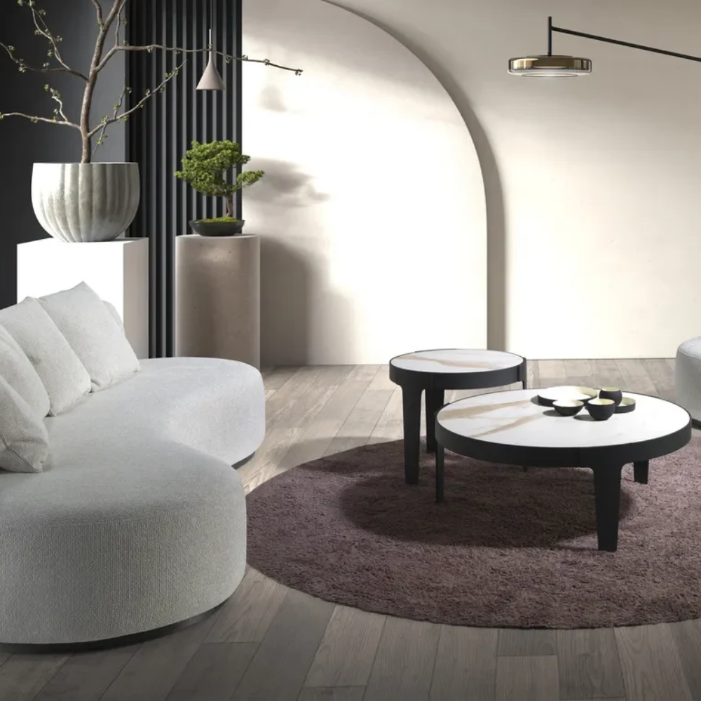 Mesa de centro modelo NC-K B Tapa porcelánico