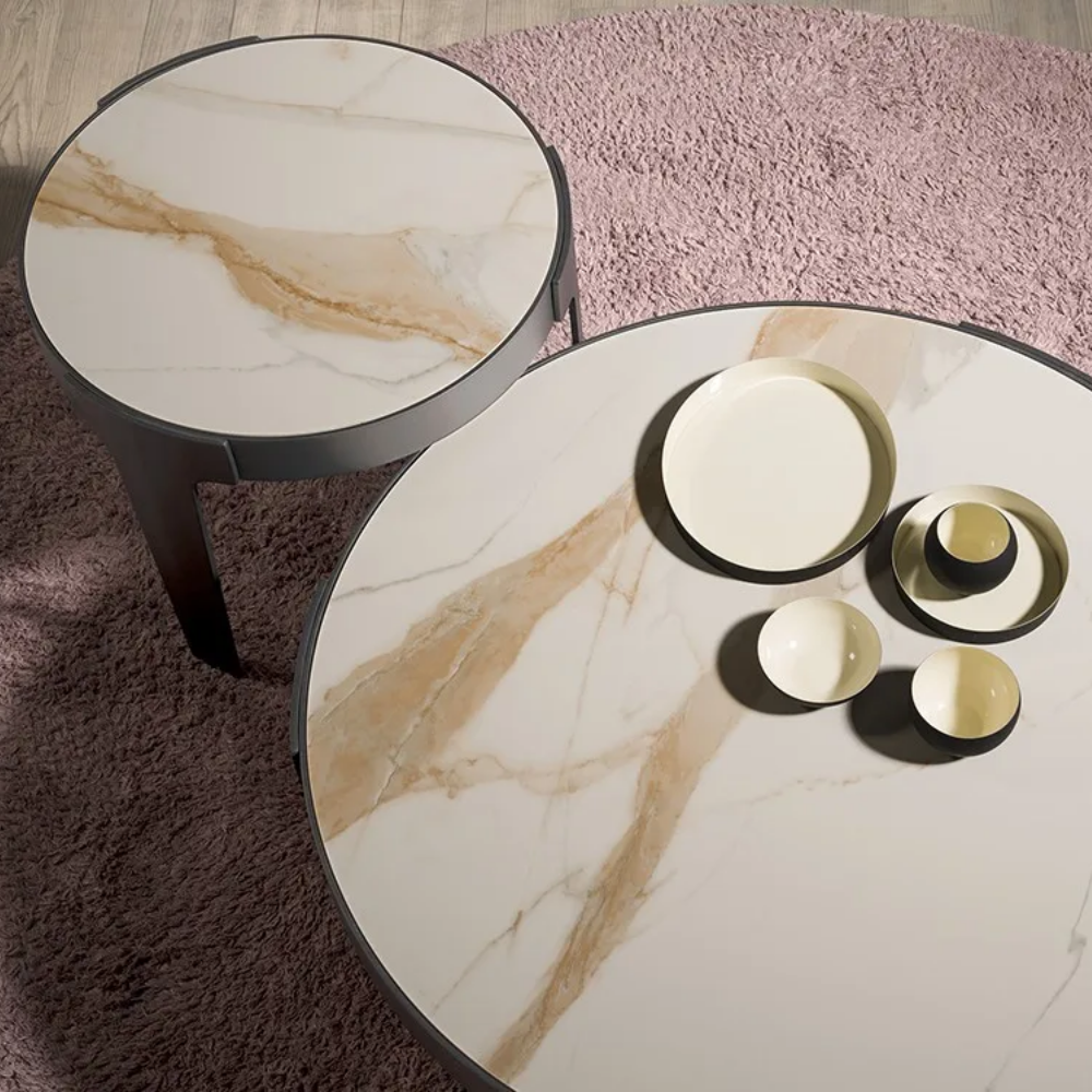 Mesa de centro modelo NC-K B Tapa porcelánico