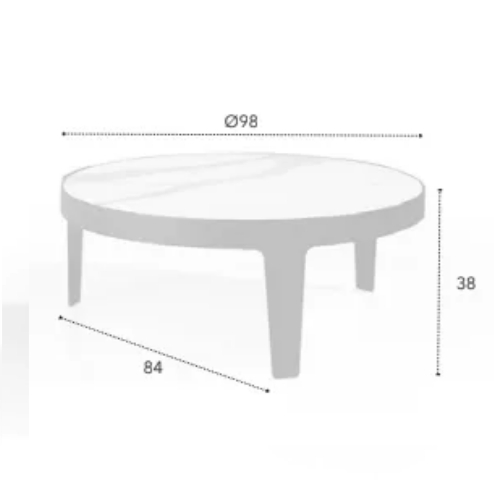 Mesa de centro modelo NC-K B Tapa porcelánico