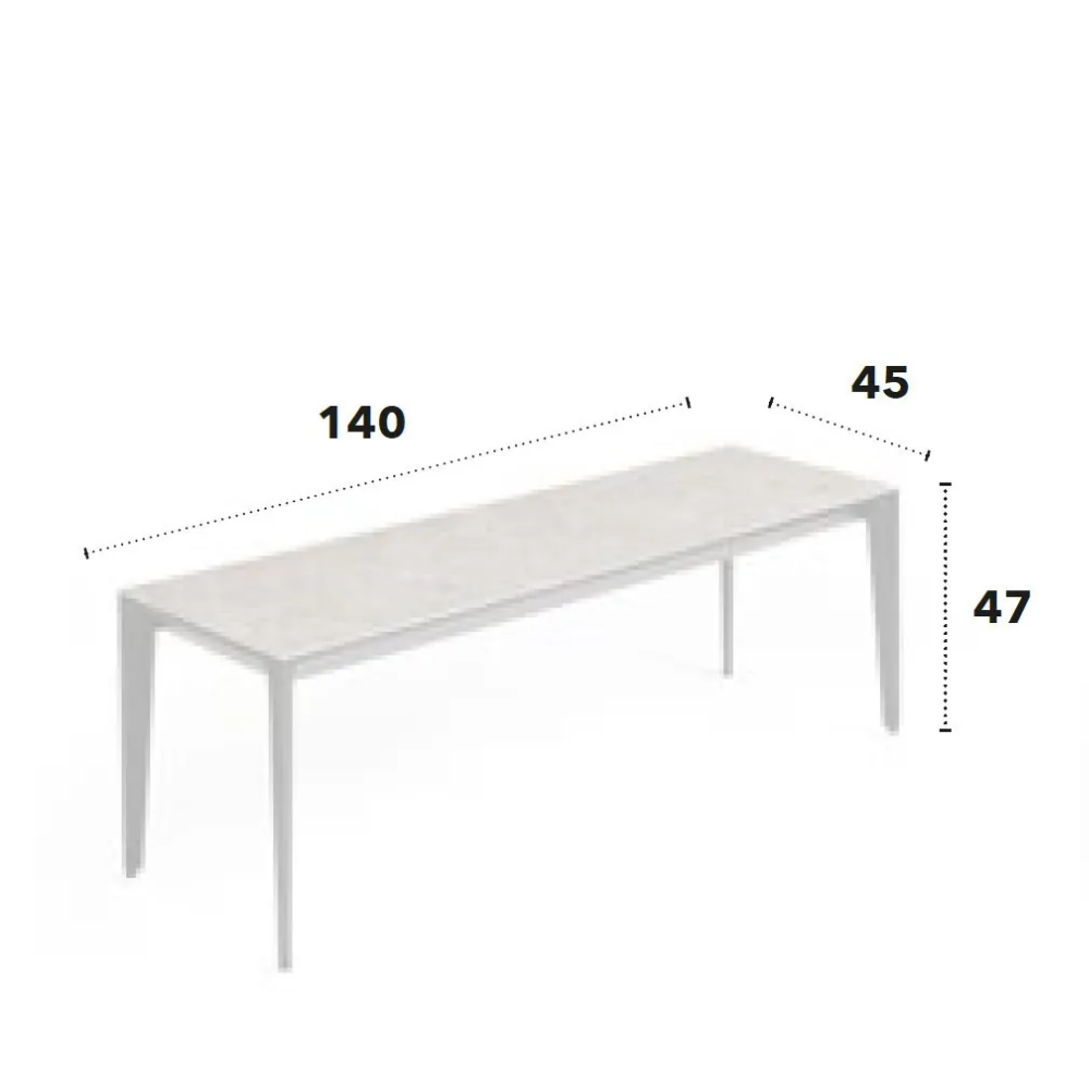 Mesa de centro modelo NC-KK CF A Tapa porcelánico