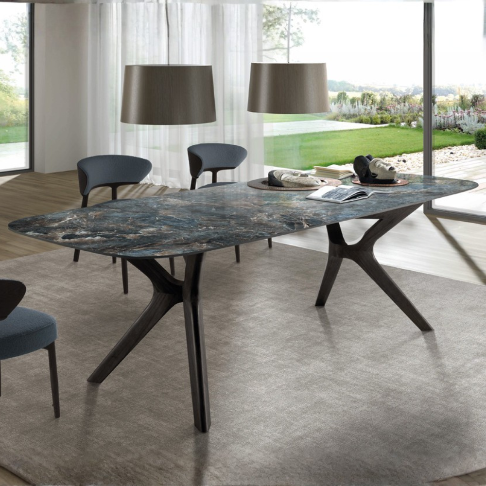 Mesa de Comedor Modelo NC-LN FIX KER Tapa de Porcelánico