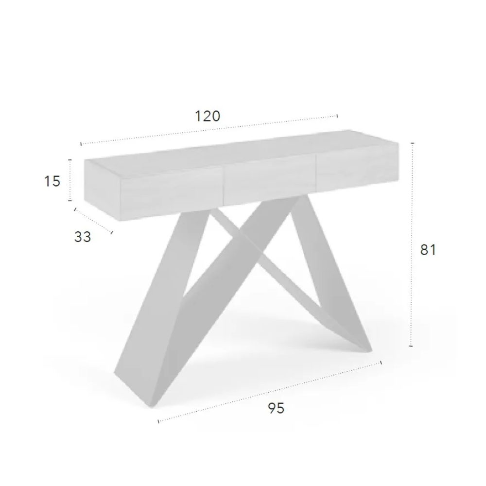 Consola modelo NC-MMM C WOOD Tapa porcelánico