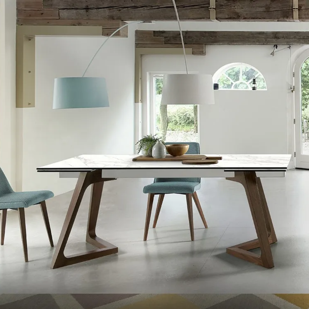 Mesa de Comedor Extensible Modelo NC-NL EXT KER Tapa de Porcelánico