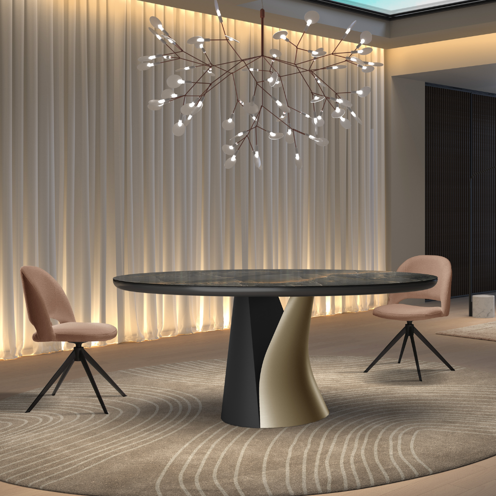 Mesa de comedor modelo NC-NV FIX KER Tapa porcelánico