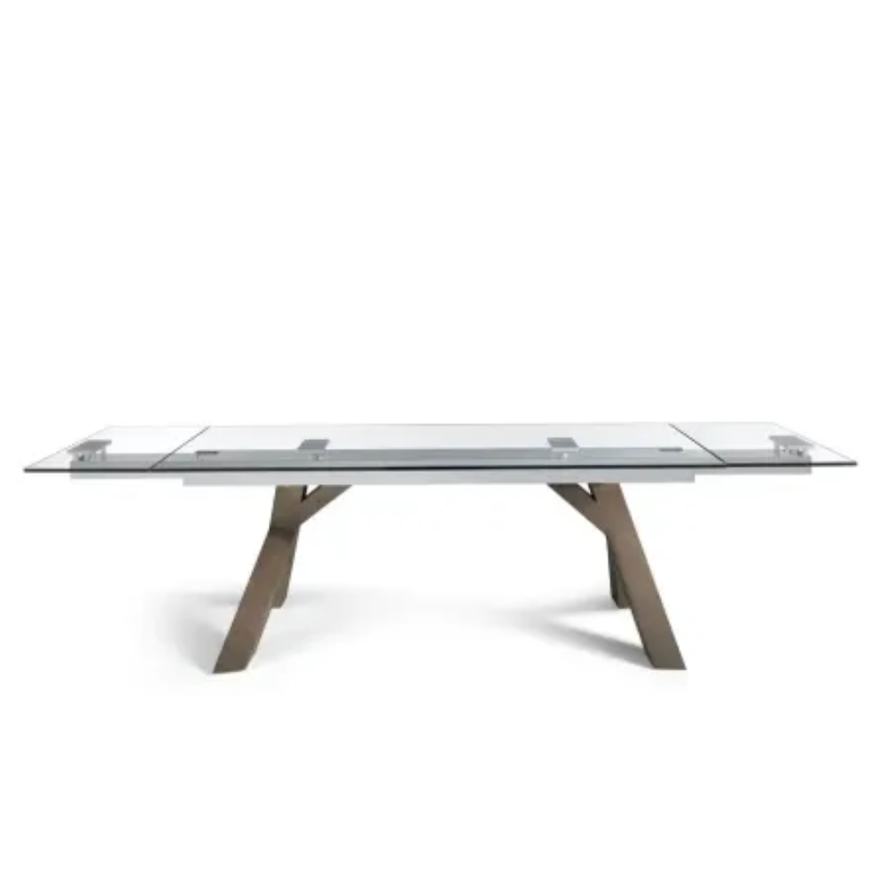 Mesa de Comedor Extensible Modelo NC-SH EXT GLASS Tapa de Cristal