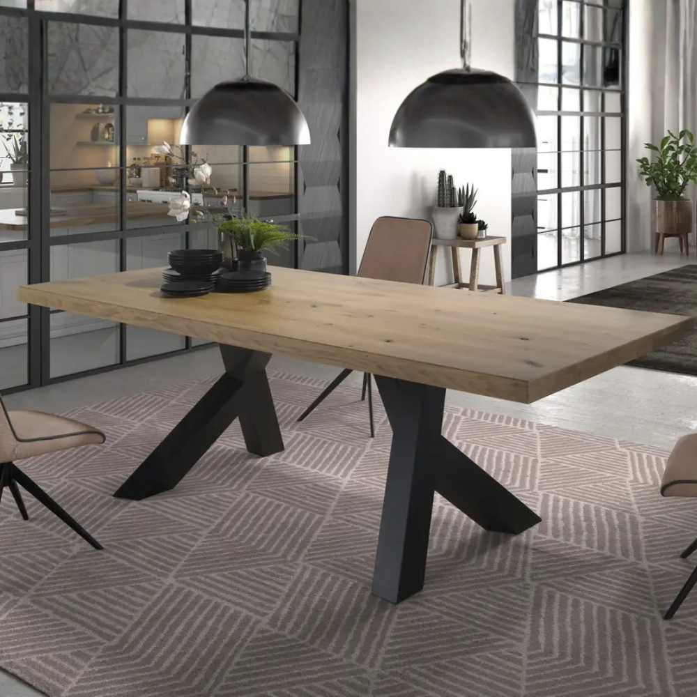 Mesa de Comedor Modelo NC-SH FIX WOOD Tapa de Madera