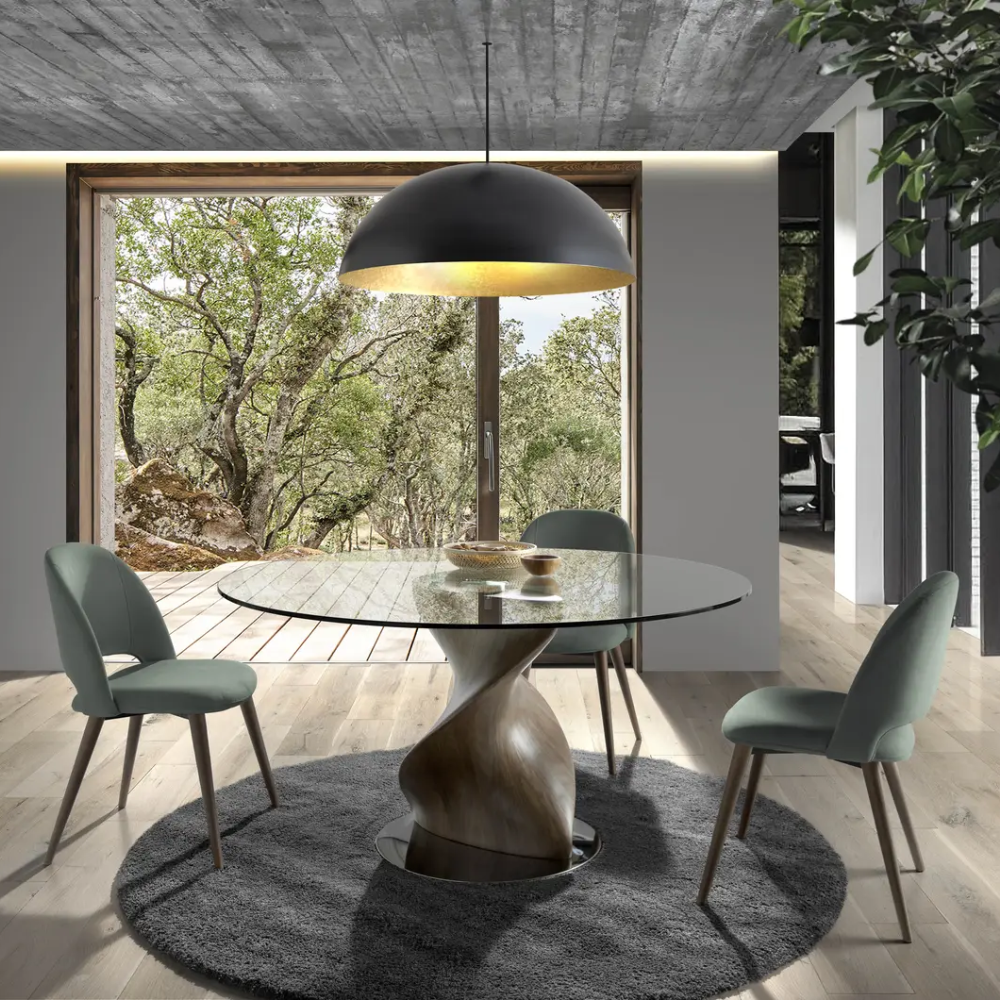 Mesa de Comedor Modelo NC-VNY FIX GLASS Tapa de Cristal