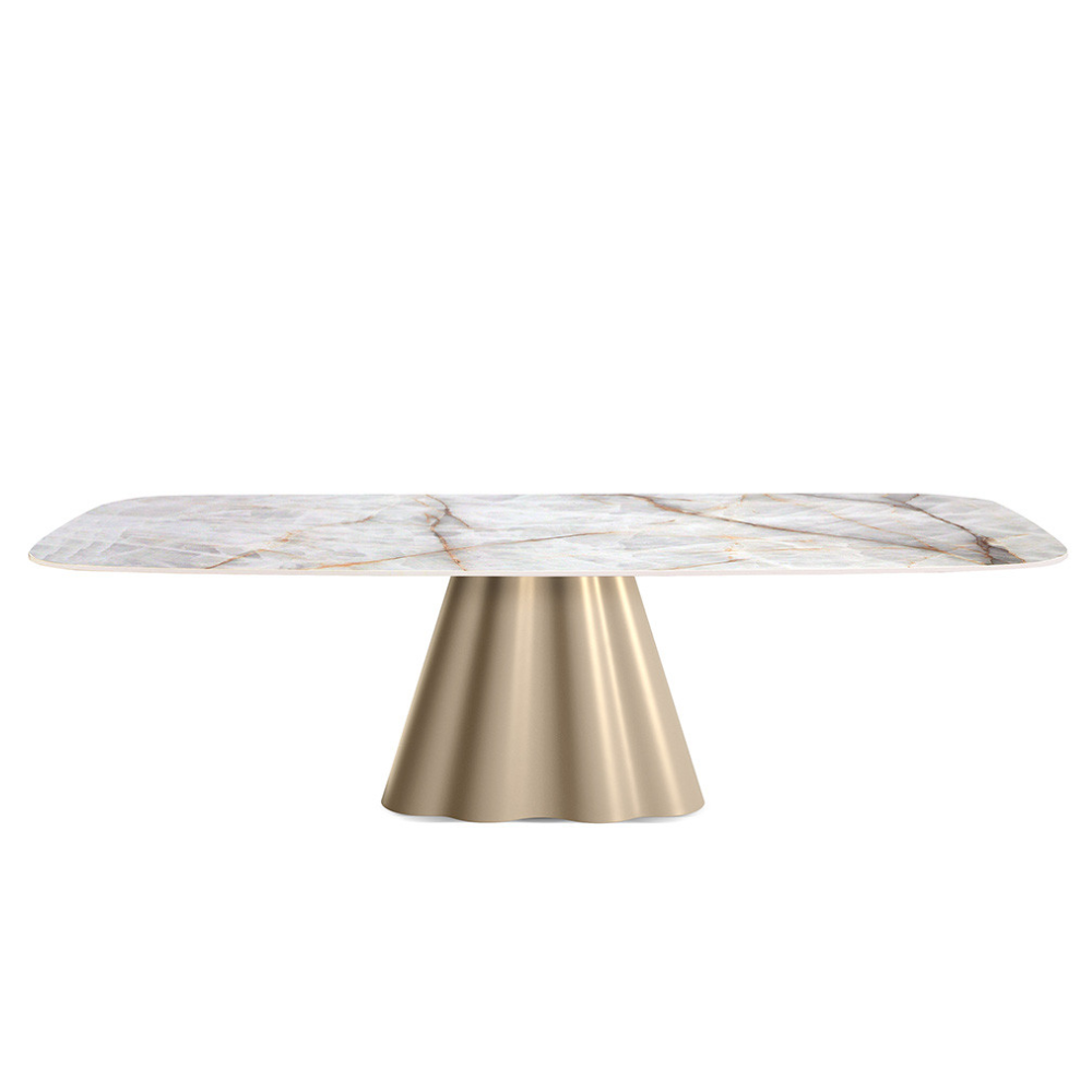 Mesa de Comedor Modelo NC-FLM FIX KER Tapa de Porcelánico