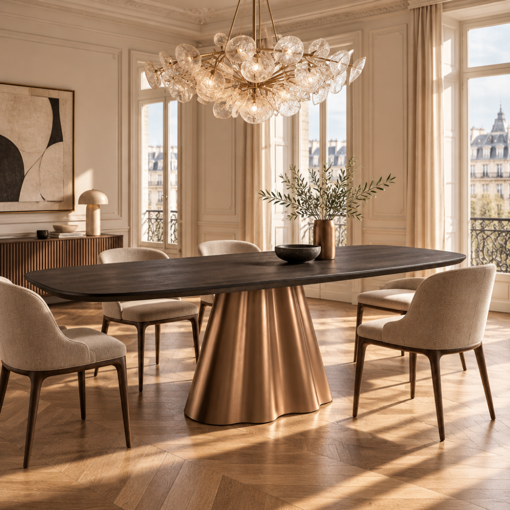 Mesa de Comedor Modelo NC-FLM FIX WOOD Tapa de Madera