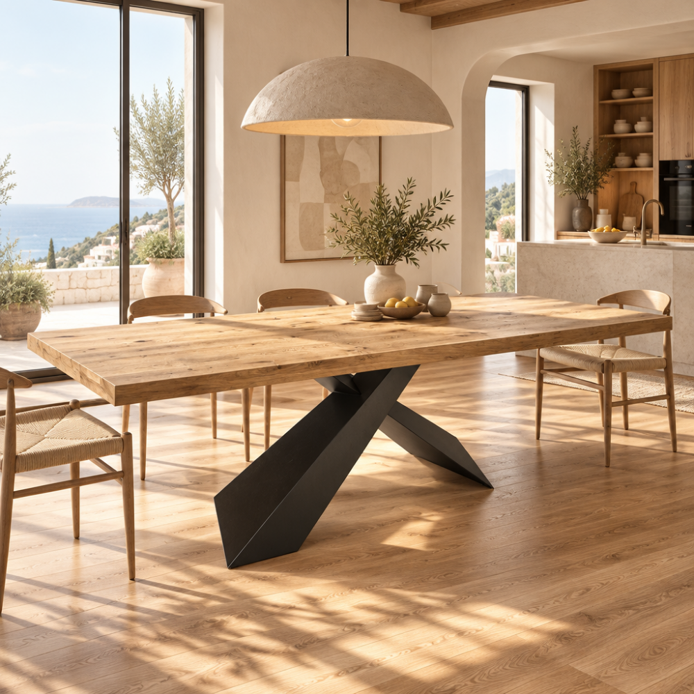 Mesa de Comedor Modelo NC-JSPR FIX WOOD Tapa de Madera