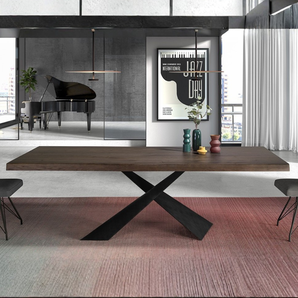 Mesa de Comedor Modelo NC-JSPR FIX WOOD Tapa de Madera