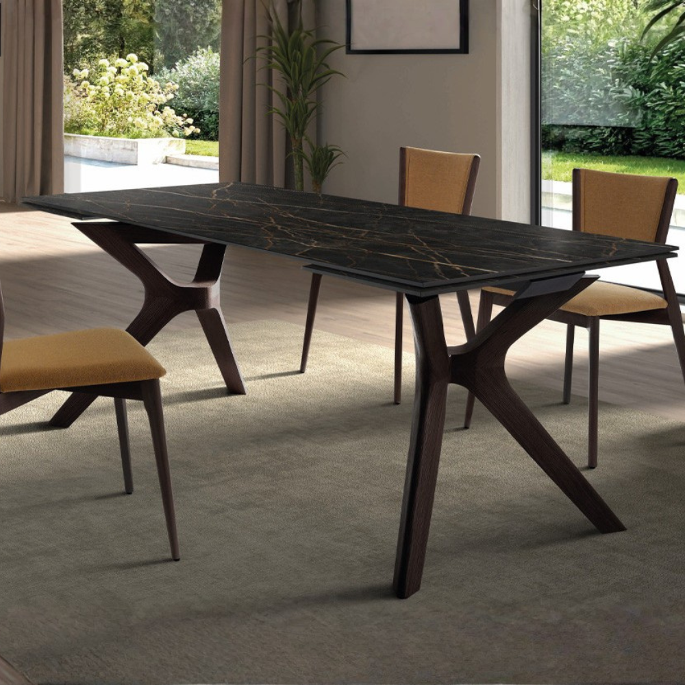 Mesa de Comedor Extensible Modelo NC-LN EXT KER Tapa de Porcelánico