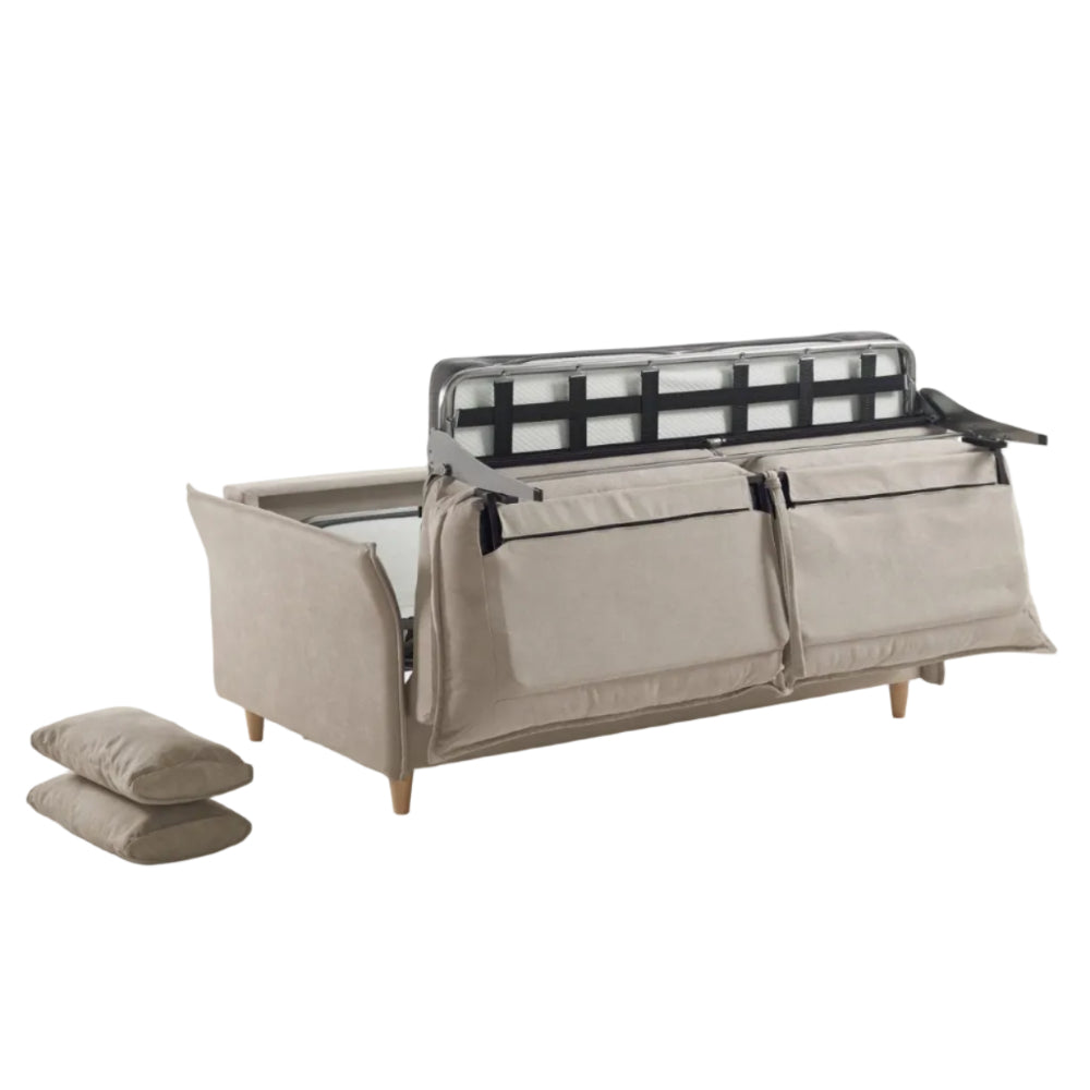 Sofa cama modelo Gaviota disponible en Sidivani abriendose
