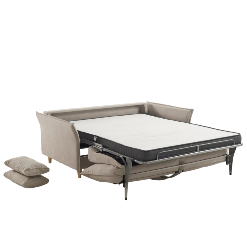 Sofa cama modelo Gaviota disponible en Sidivani con la cama abierta