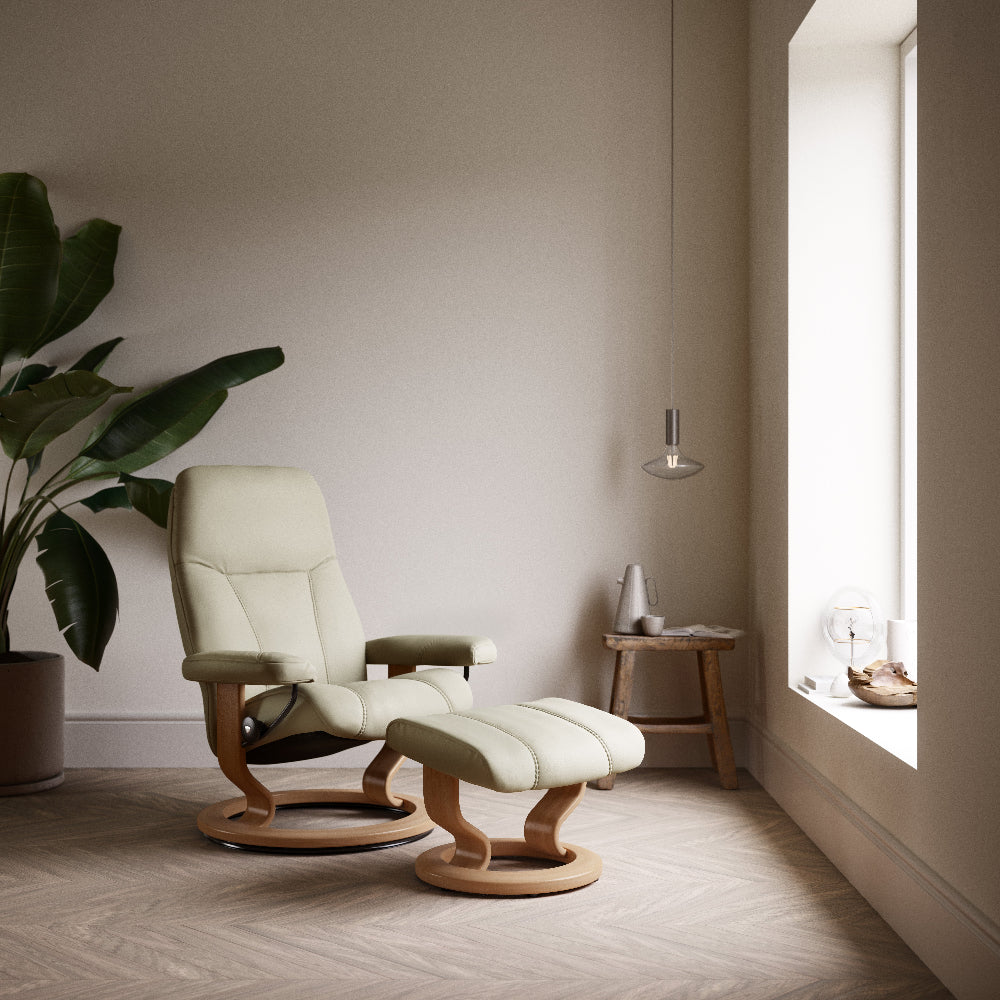 Sillon modelo CONSUL Classic Plus™ System de STRESSLESS en piel Paloma