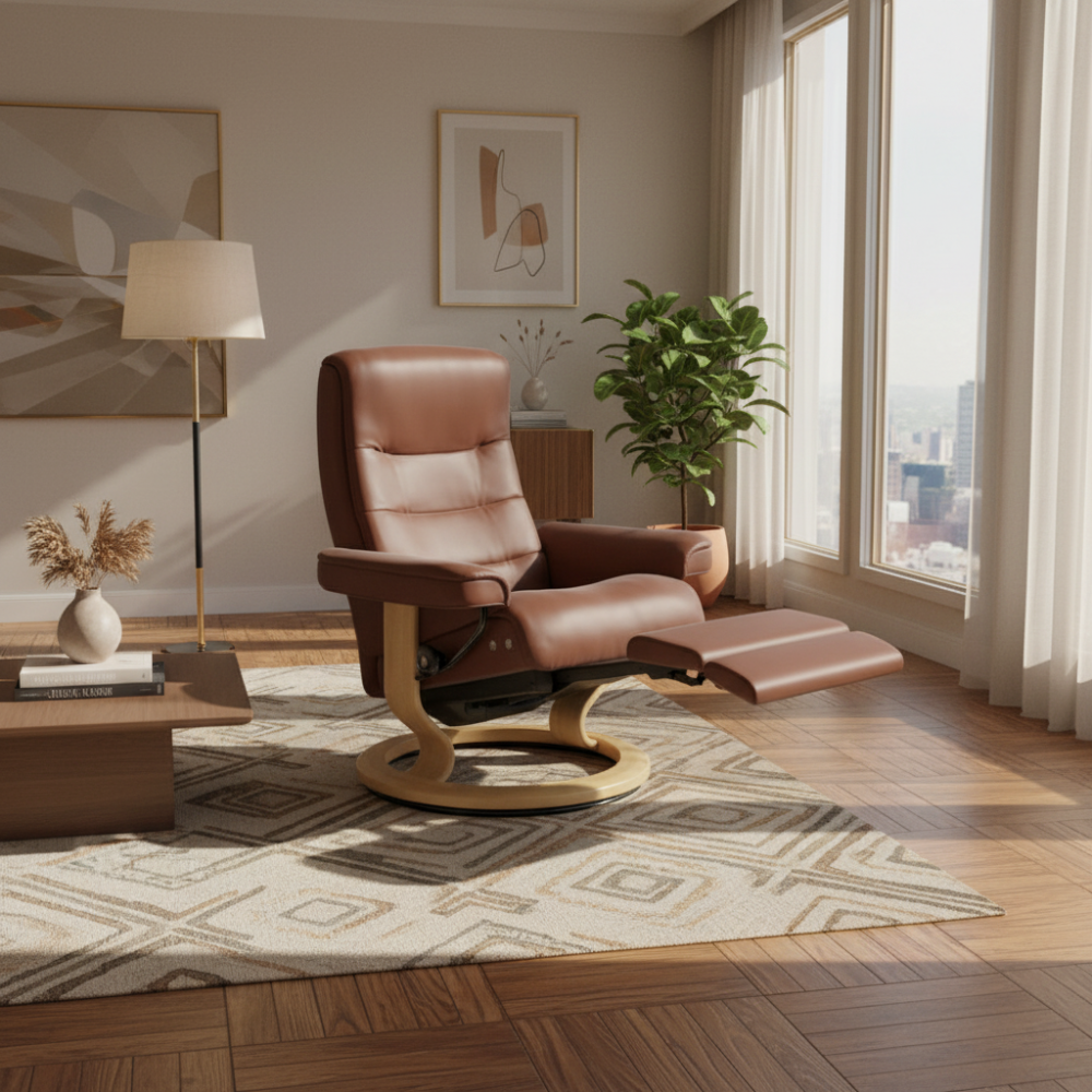 Sillón modelo NORDIC Classic Power™ Plus™ System Power™ de Stressless piel Paloma