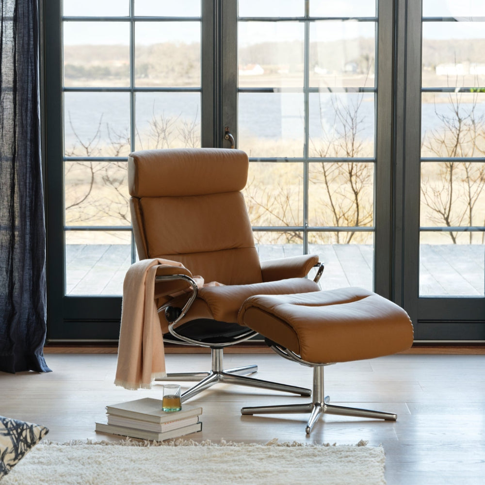 Sillón de Stressless® modelo TOKYO Pie Cross base Plus™ System BalanceAdapt™ piel Batick