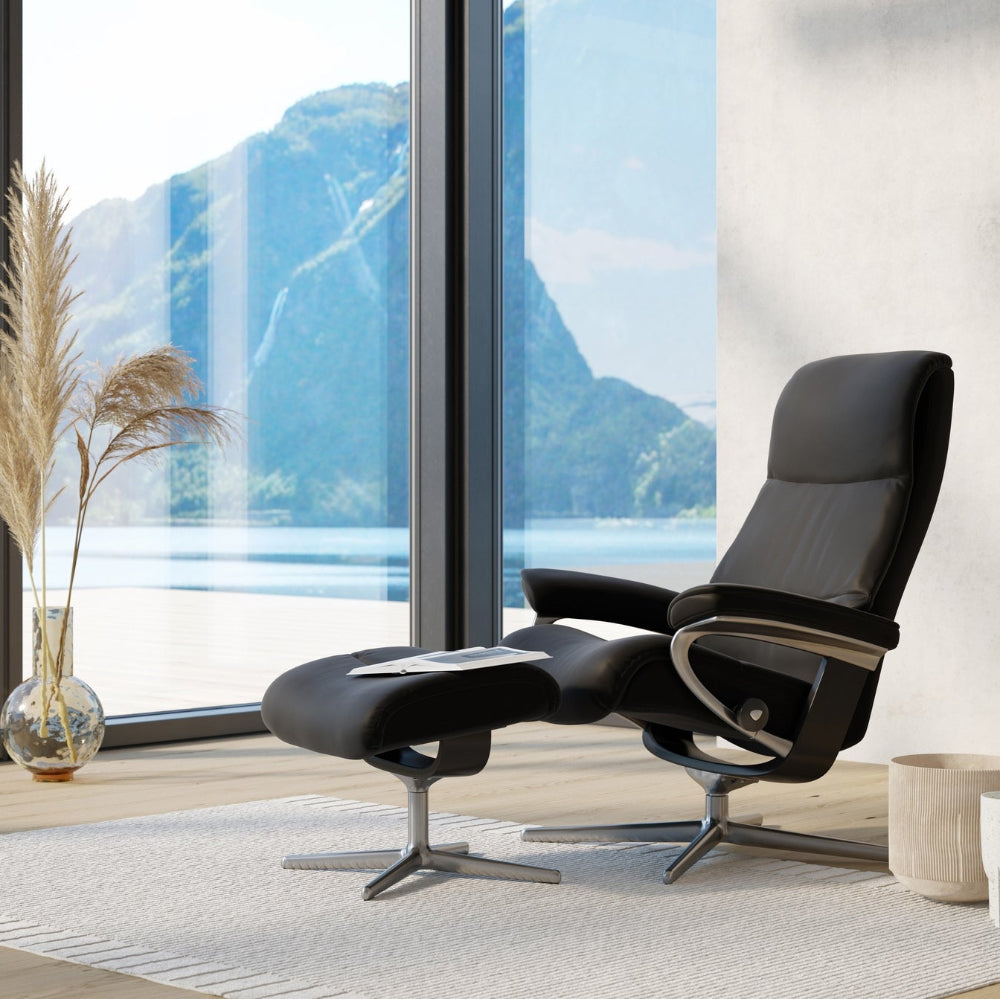 Sillón modelo VIEW Cross Plus™ System BalanceAdapt™ de Stressless en piel Paloma
