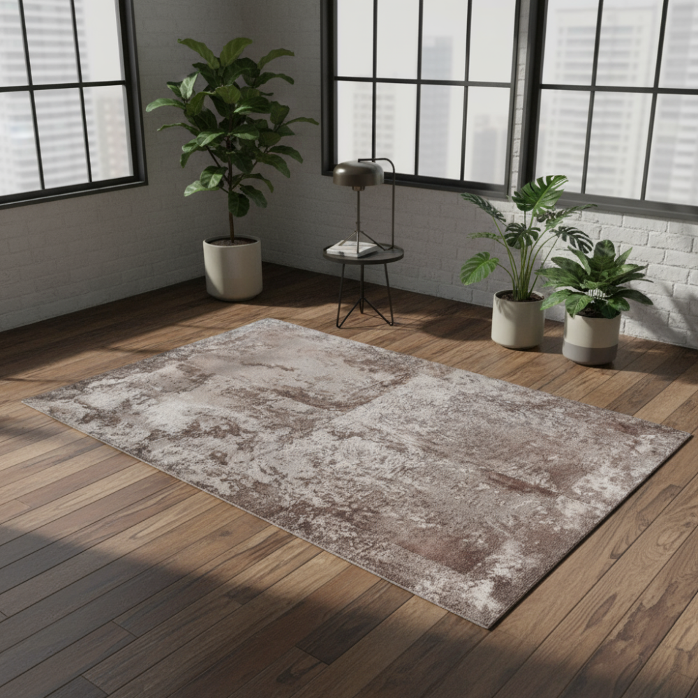 Alfombra de diseño en piel Curly Topo