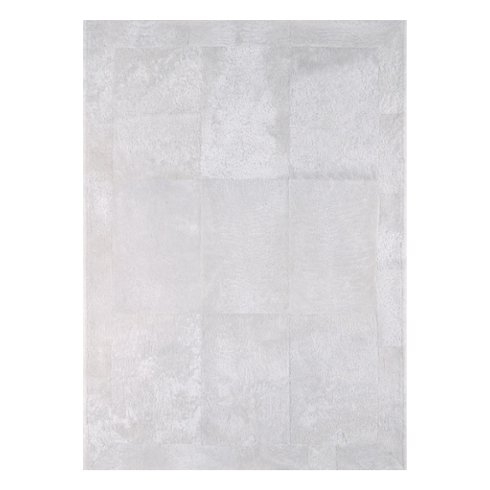 Alfombra de diseño en piel Curly Blanco