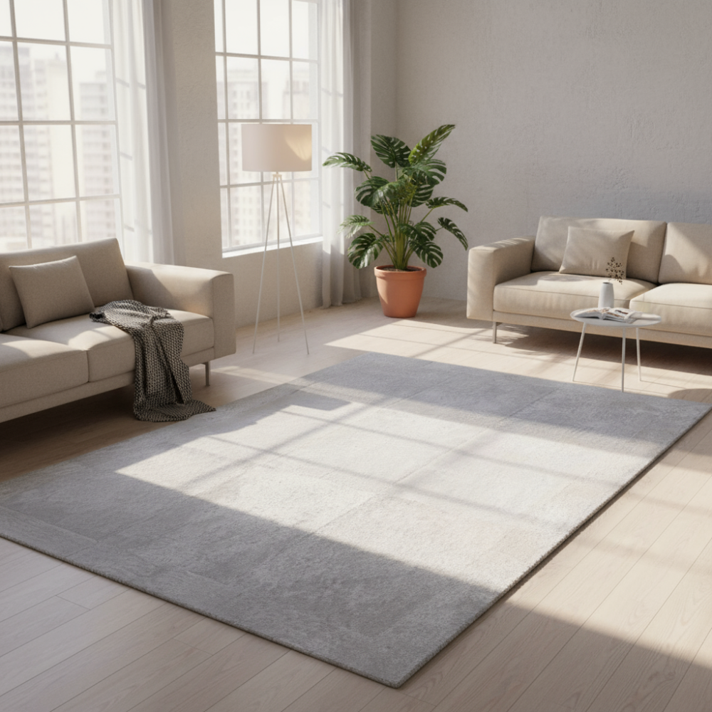 Alfombra de diseño en piel Curly Blanco