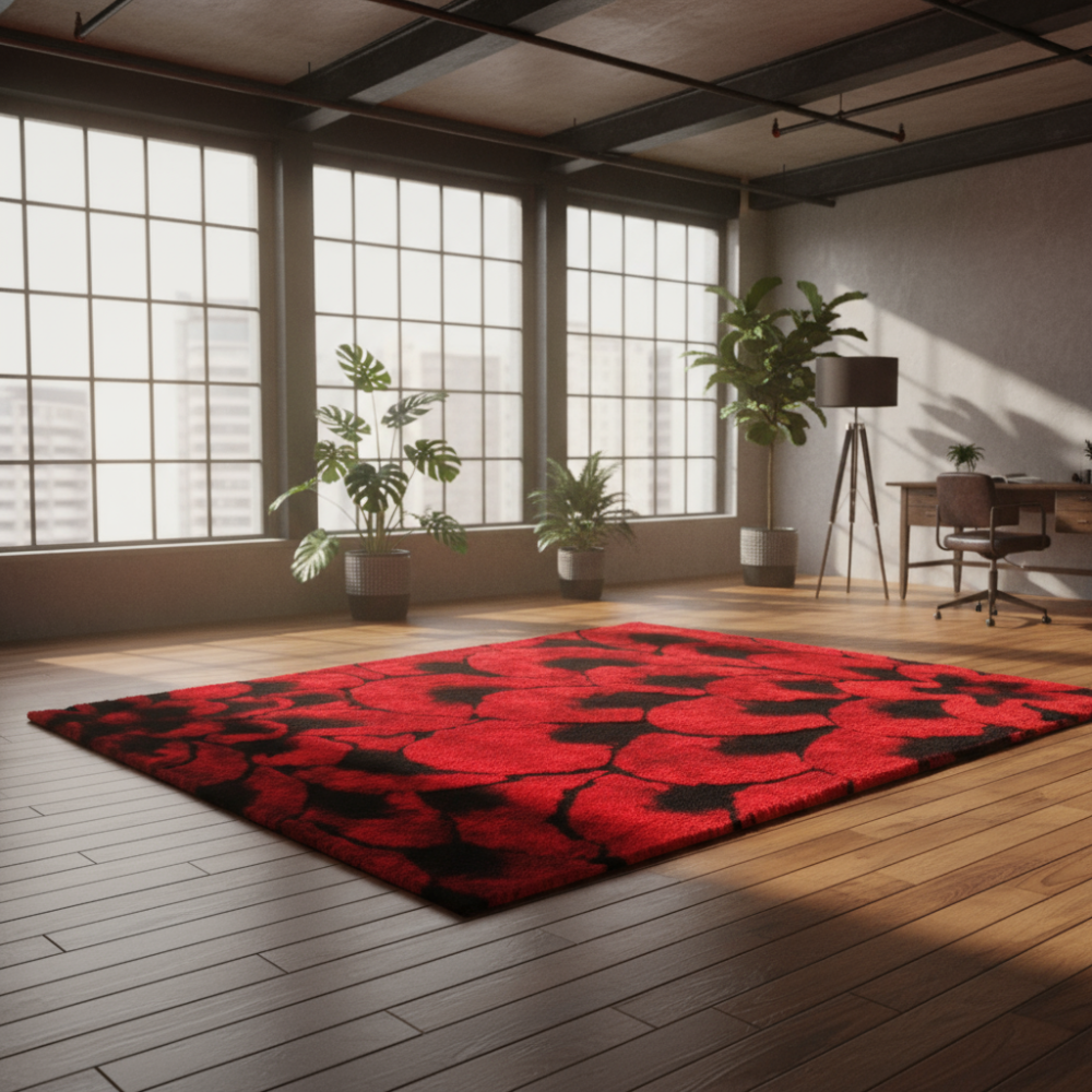 Alfombra de diseño tridimensional Garden Red