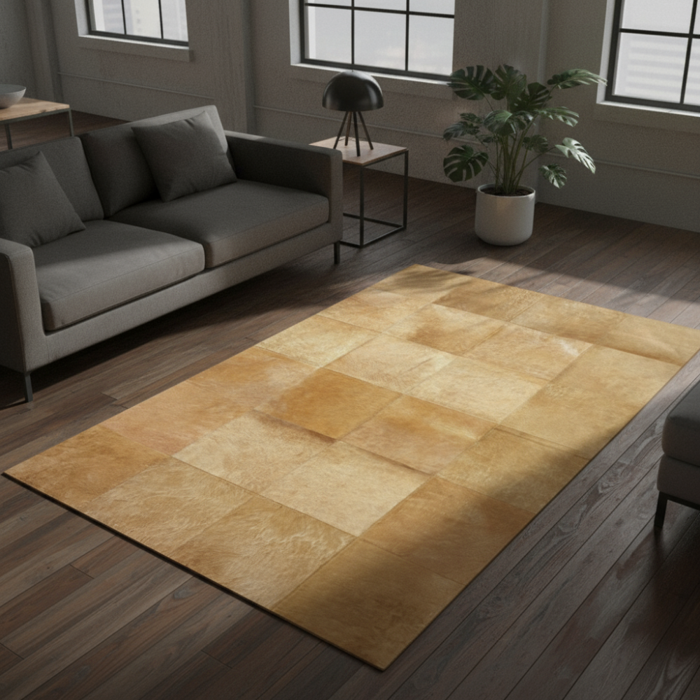 Alfombra de diseño en piel Leather Patchwork dibujo E