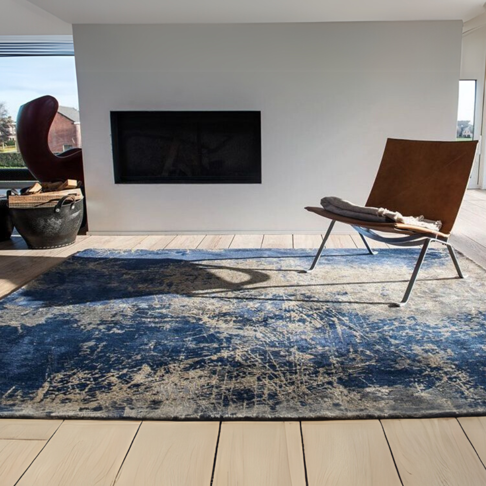 Alfombra rustik chenille azul 1