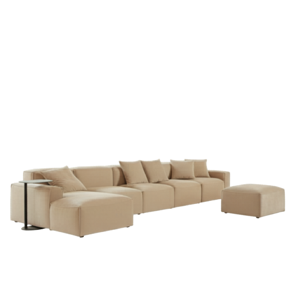 Chaiselongue de diseño modular con pouf convertible modelo BABAR