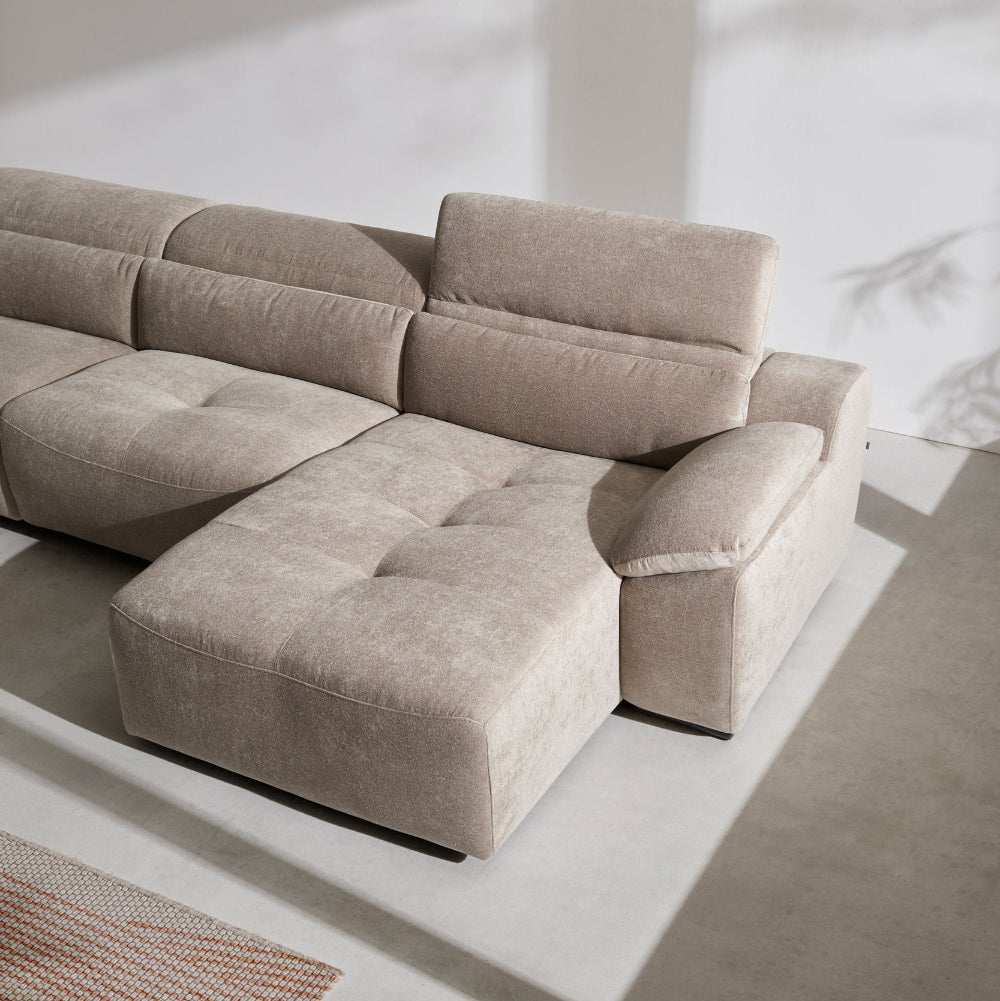 Chaiselongue BOSSANOVA con asientos relax y brazo almohada Tapizado Crevin