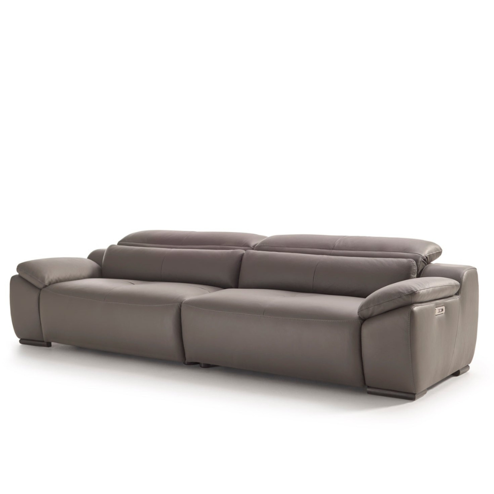 Sofá de diseño con asientos relax modelo BOSSANOVA en piel chocolate