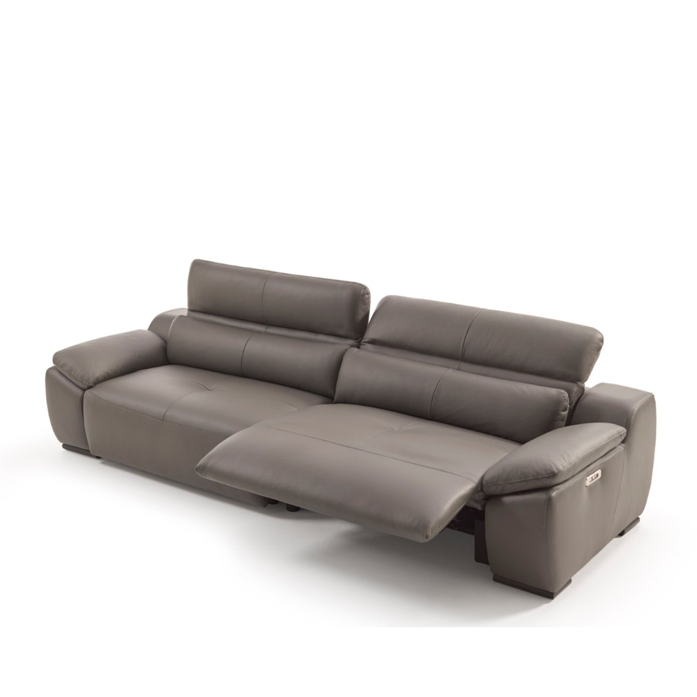 Sofá de diseño con asientos relax modelo BOSSANOVA en piel chocolate