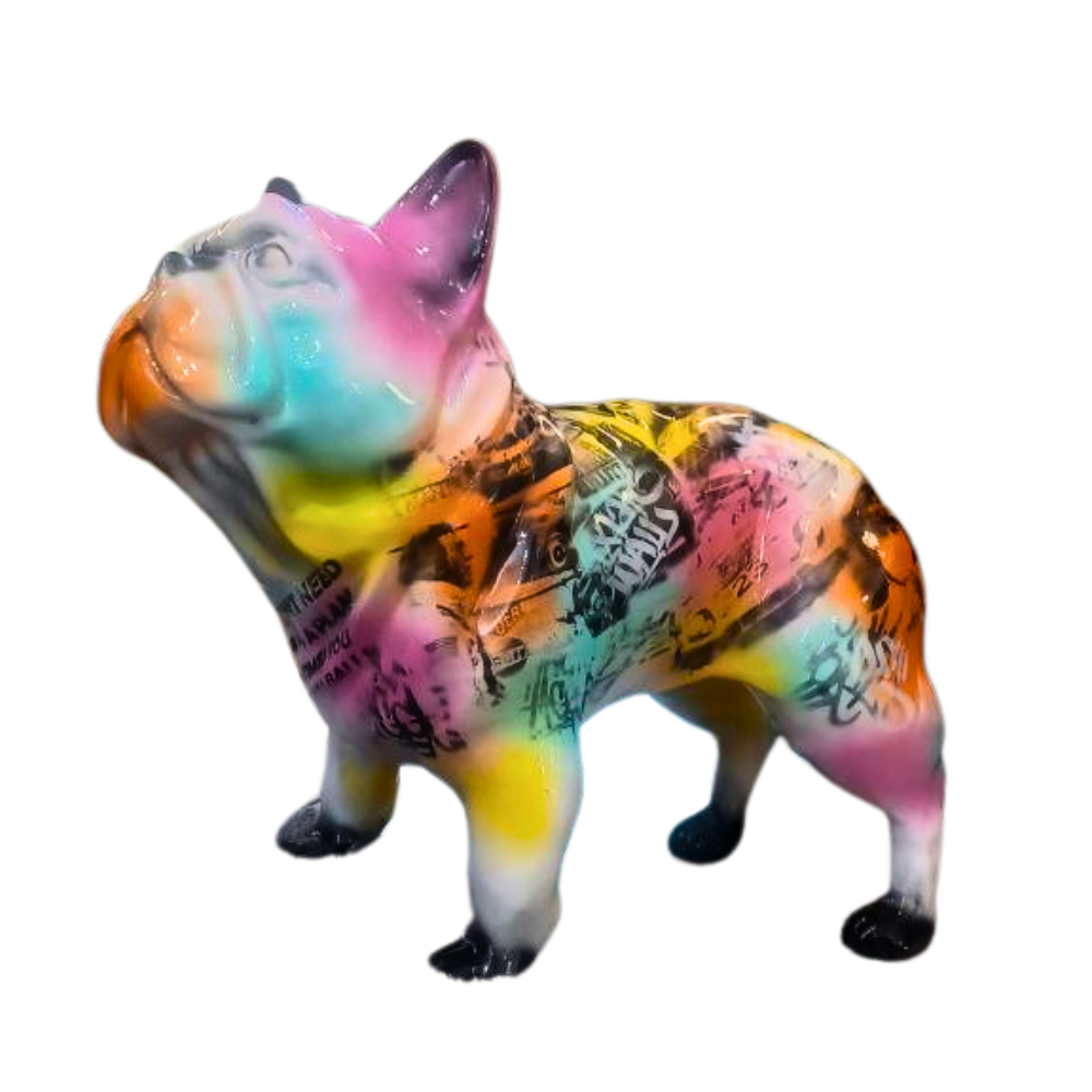 Figura Cerámica Bulldog Francés De Pie