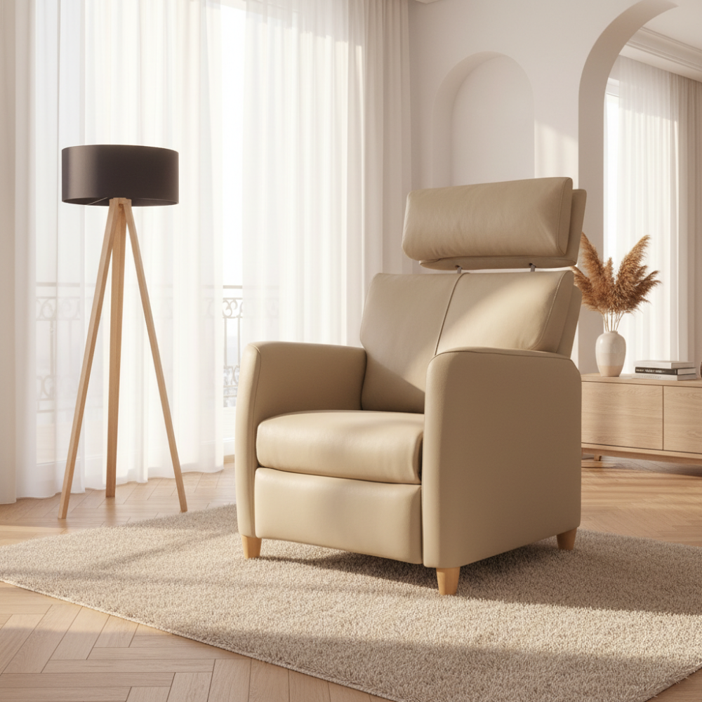 Sillón relax apertura manual modelo CAPRICE Tapizado en piel
