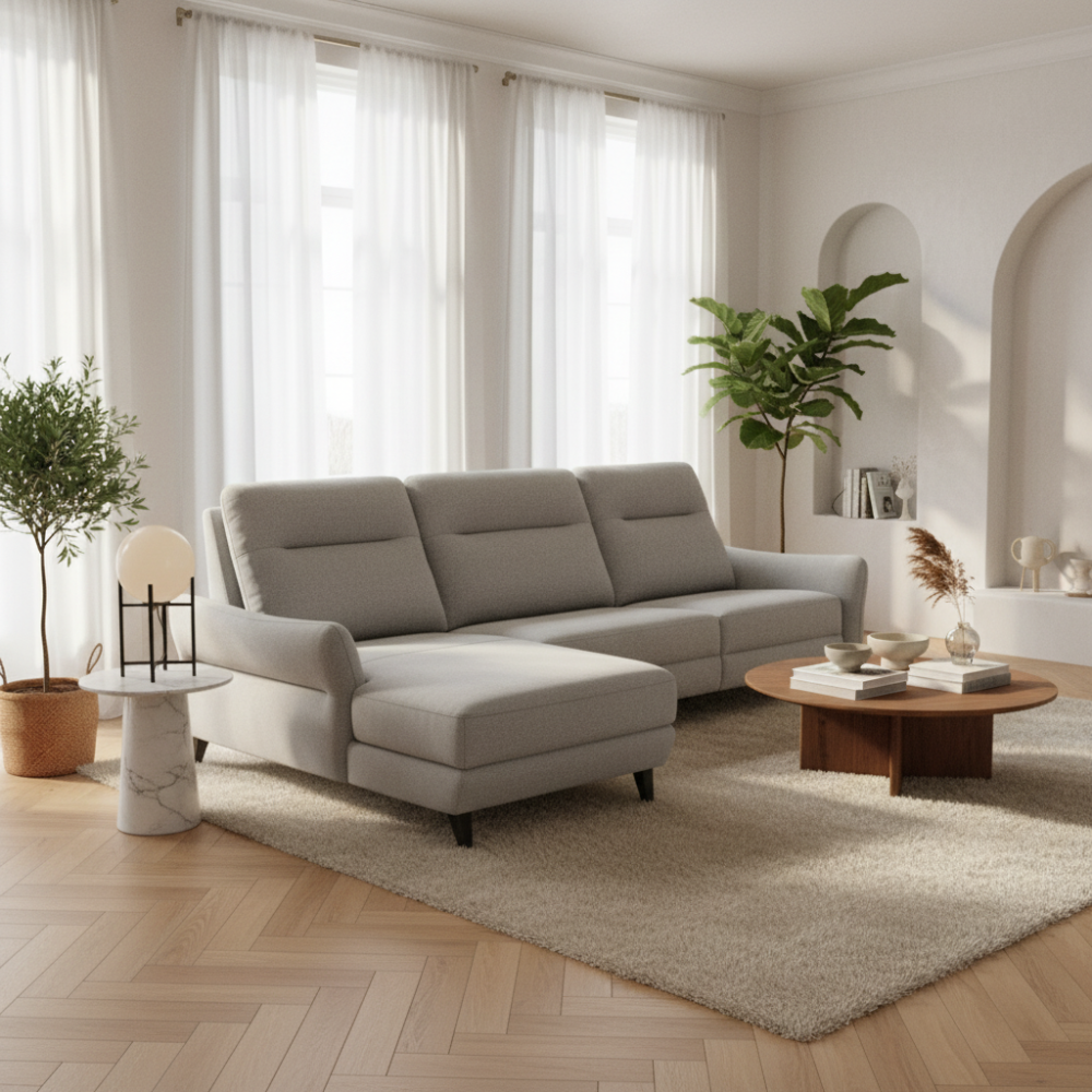 Chaiselongue relax de fondo reducido modelo TAORMINA con cabezales motorizados