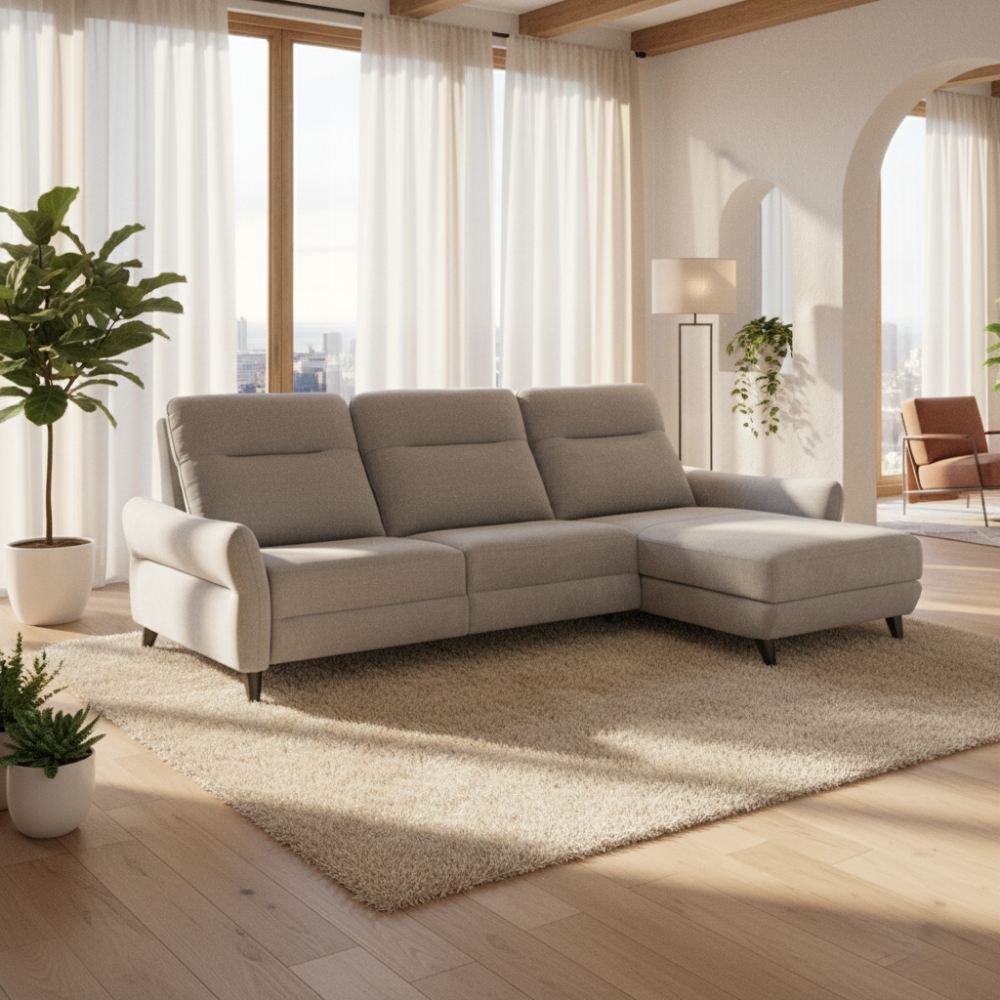 Chaiselongue de fondo reducido modelo TAORMINA con cabezales motorizados