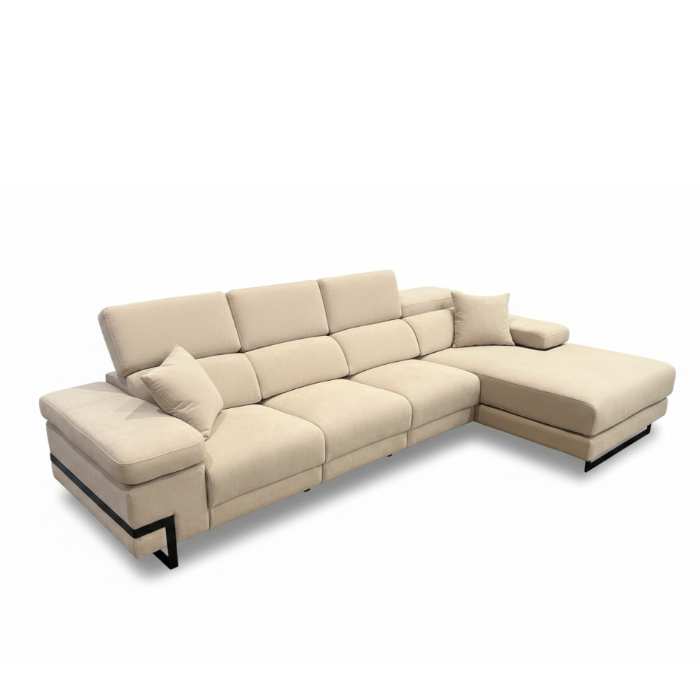 Chaiselongue modelo ACAPULCO con 3 asientos relax motorizados en tela Aquaclean