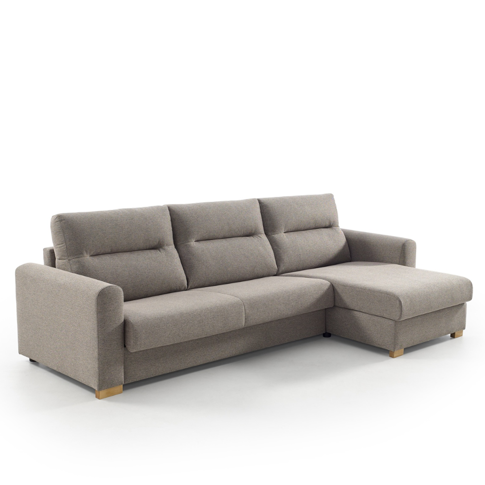 Sofá cama con chaiselongue modelo FARO con apertura Italiana Tapizado Aquaclean