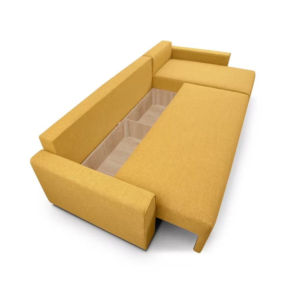 Sofá cama con Chaiselongue sistema hop y almacenaje modelo SODI