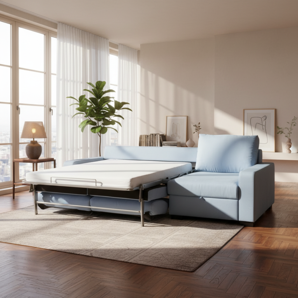 Chaiselongue cama modelo JÚPITER con apertura italiana