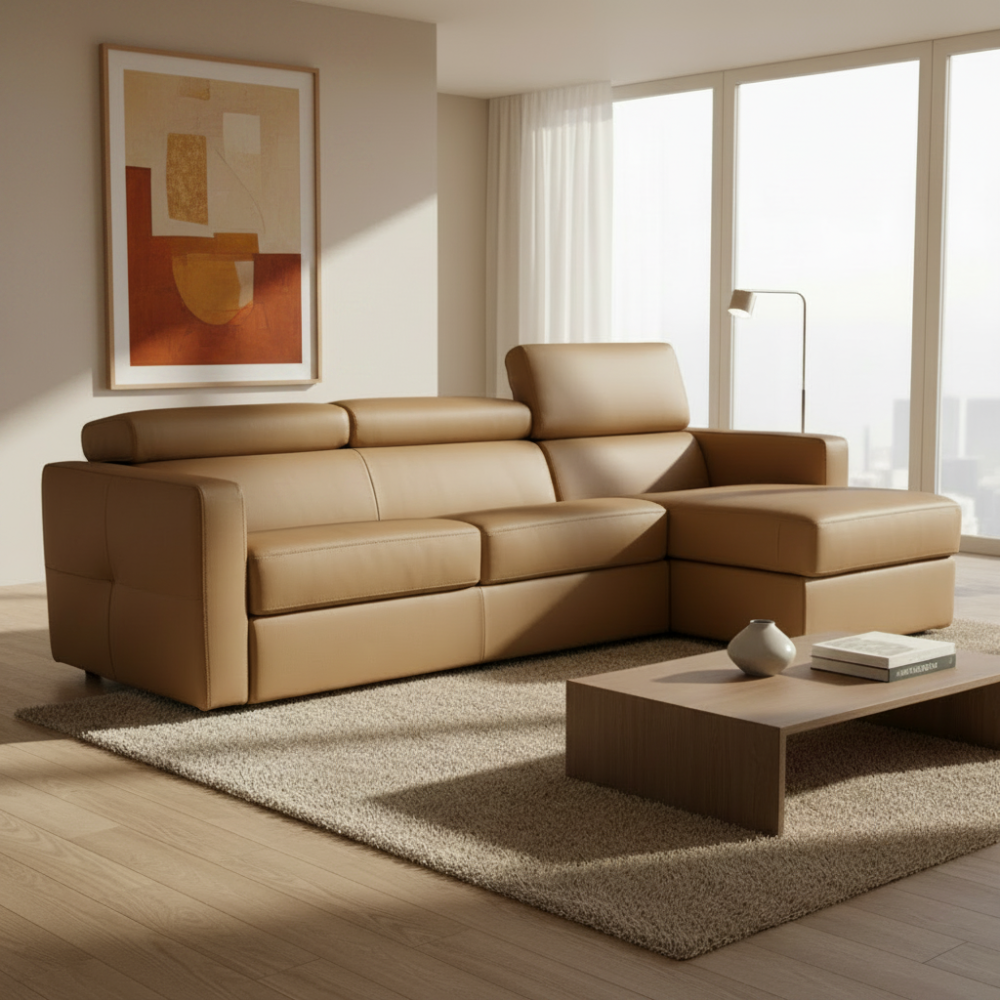 Chaiselongue cama modelo HIPPO tapizado Piel