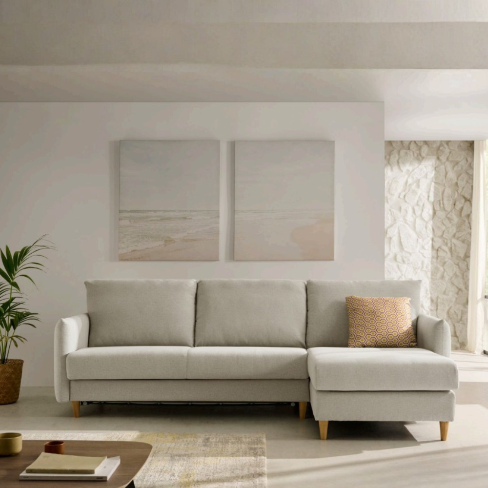 Chaisselongue cama con apertura italiana y almacenaje modelo MINIMAL