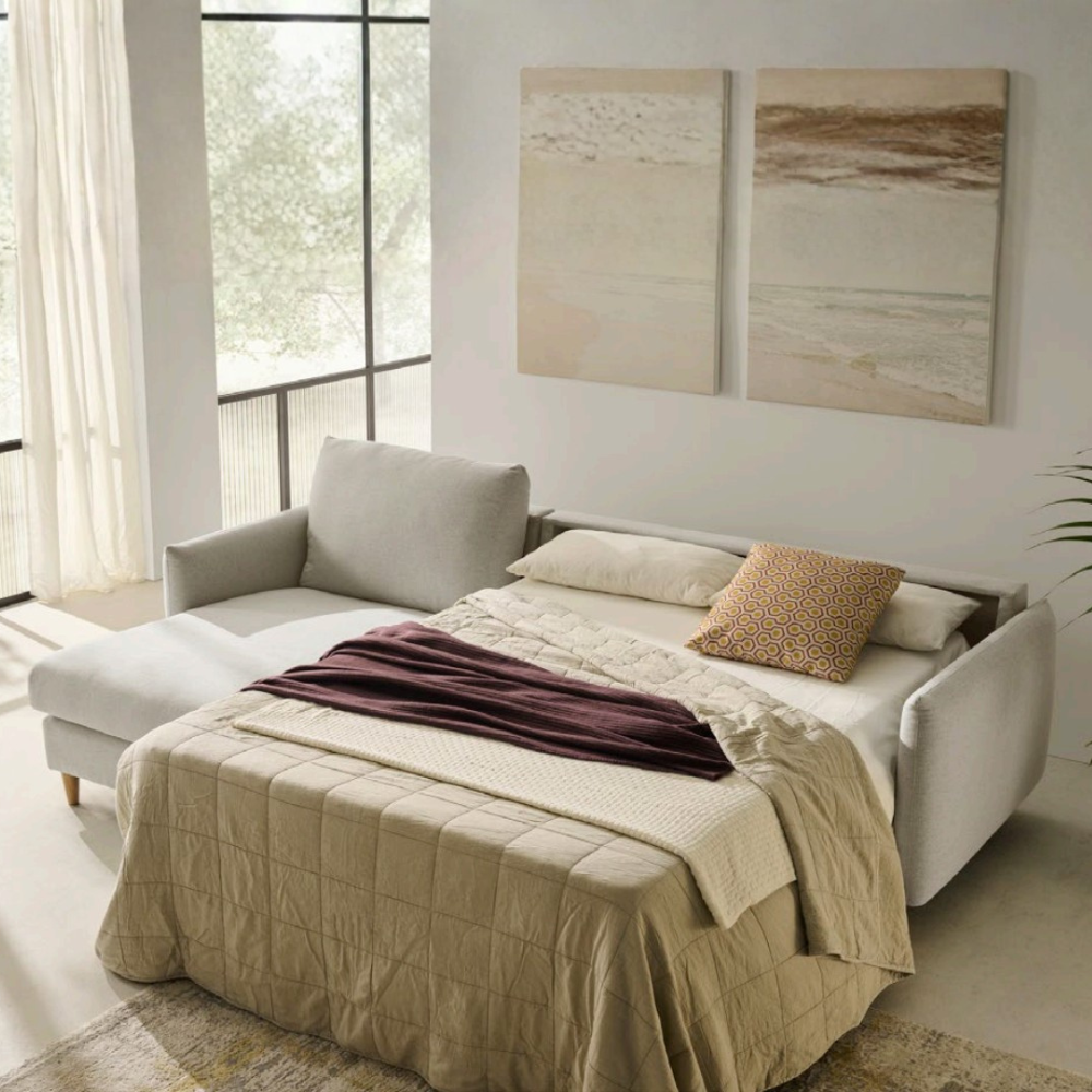 Chaisselongue cama con apertura italiana y almacenaje modelo MINIMAL