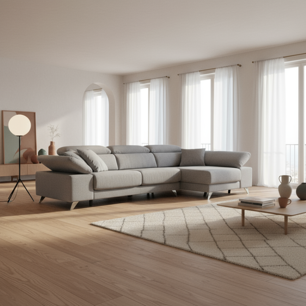Chaiselongue modelo NICE deslizante con carro en tela AQUACLEAN