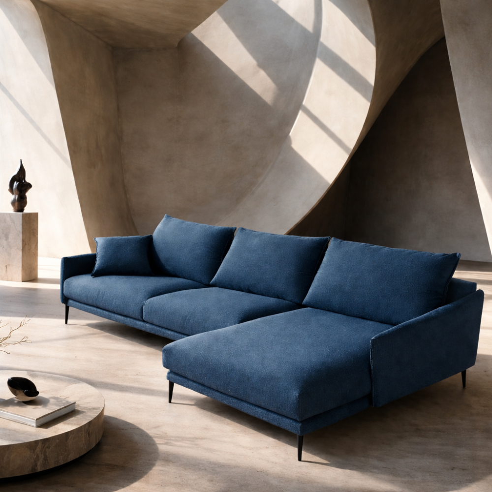 Chaiselongue totalmente desenfundable modelo MOMA tapizado Aquaclean