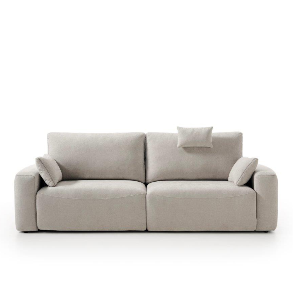 Sofá con dos asientos extraíbles a suelo motorizados modelo CLOUD