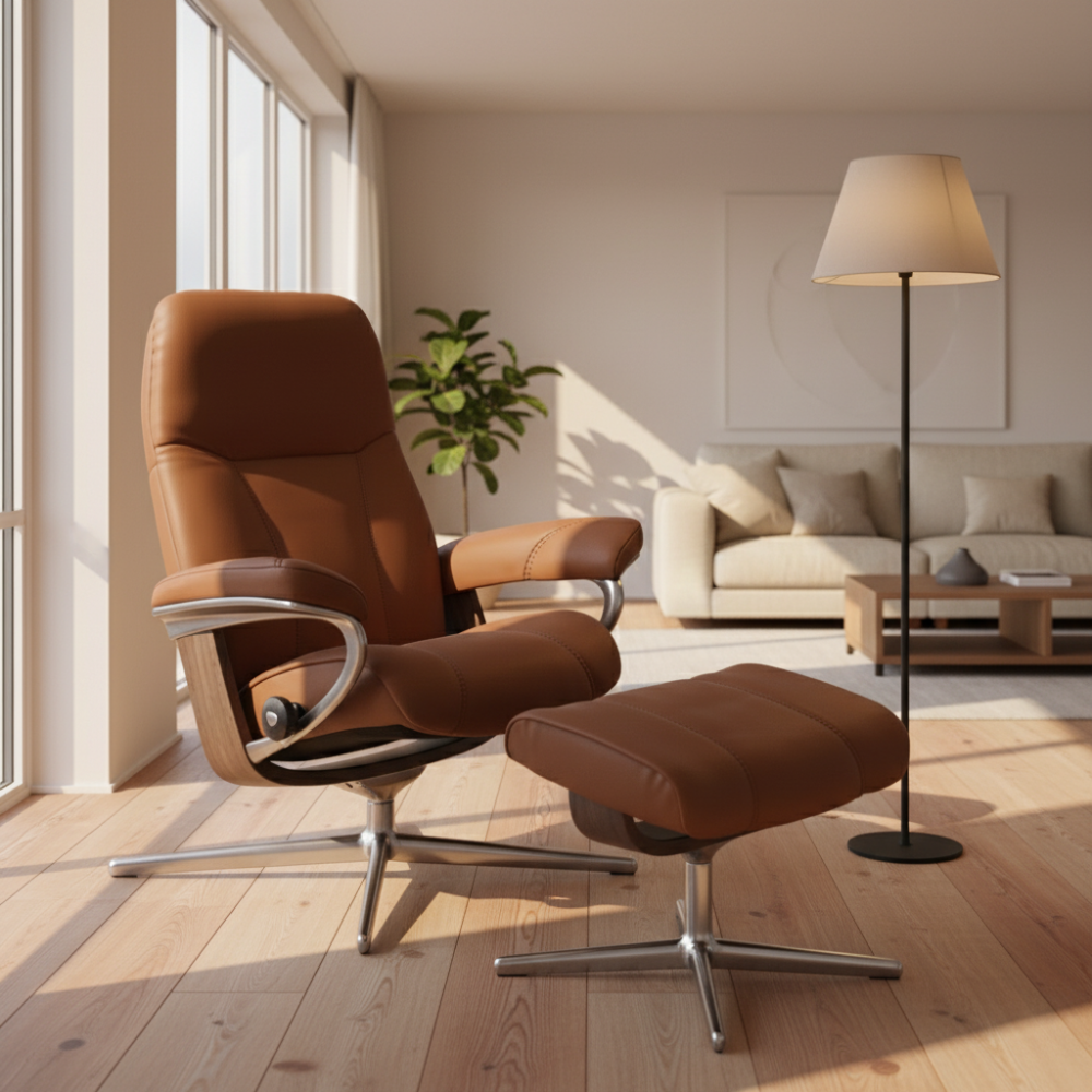 Sillón modelo CONSUL Cross Plus™ System BalanceAdapt™ de Stressless en piel Batick