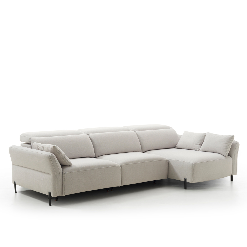 Chaiselongue de diseño con asientos deslizantes pata alta a suelo modelo ELOISA